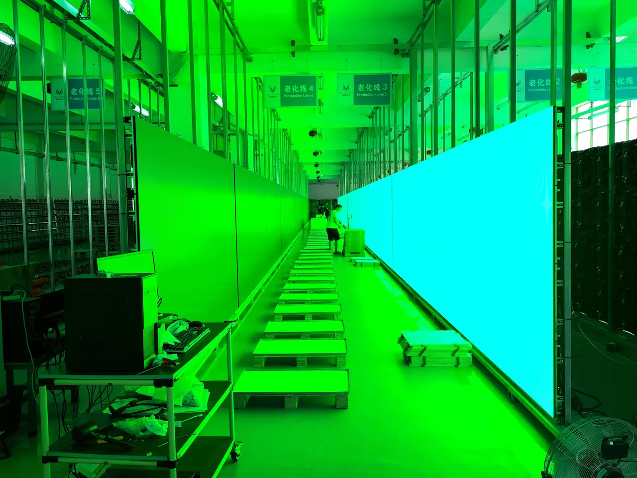 LED display ageing and burn-in test line