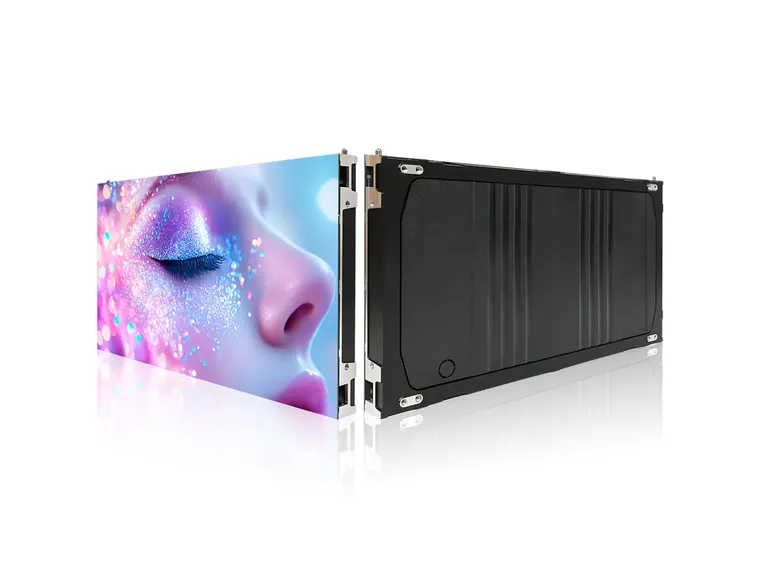 COB LED display cabinet close up
