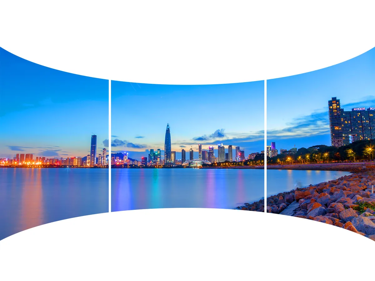 Custom curved LED video wall built from flexible modules