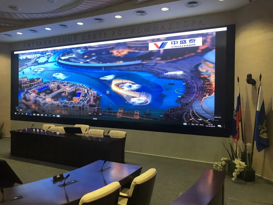 Fine pitch LED display in a corporate boardroom